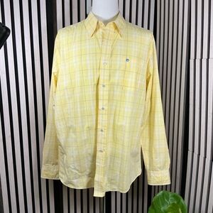 Southern Tide Light Yellow Plaid Men's Shirt , Sz XL